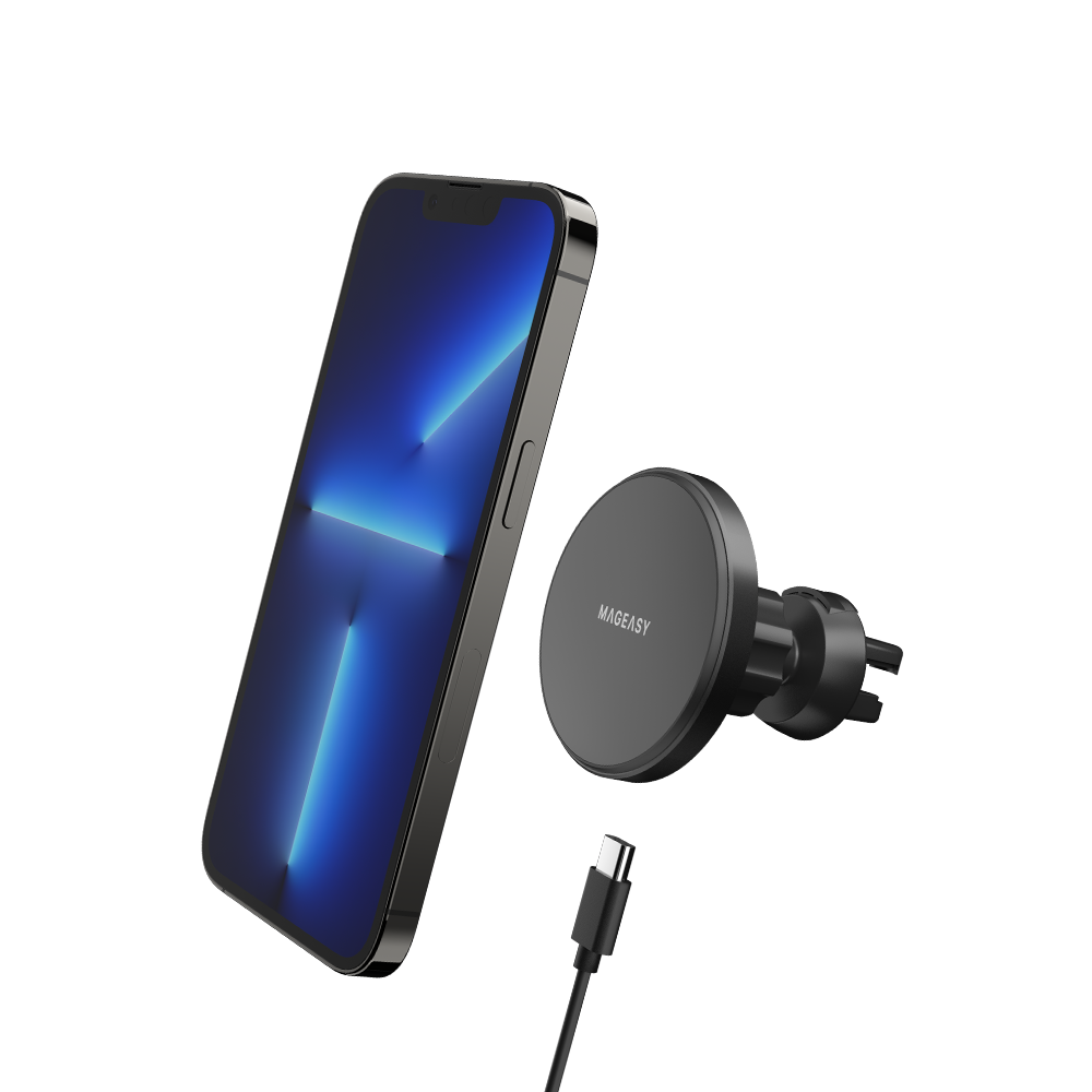 MAGJIEYX for Magsafe Car Mount Wireless Charger Magnetic Fast Charging  Compatibl