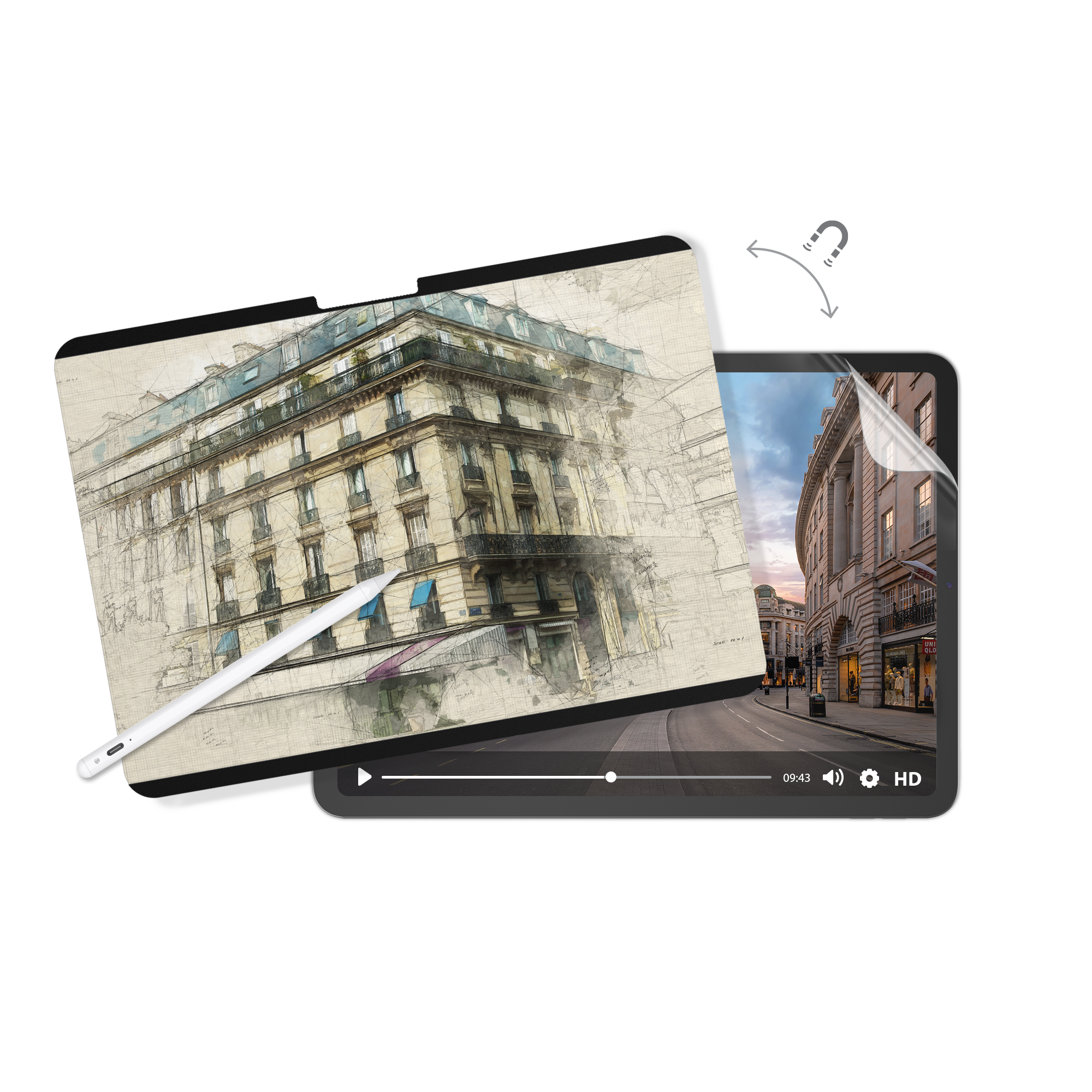 EasyPaper Pro 2-in-1 Magnetic Paper-Feel iPad Screen Protector