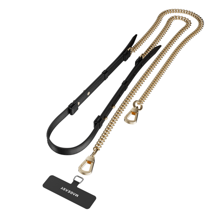 Leather Chain Strap - Modern + Strap Card | Phone Lanyard