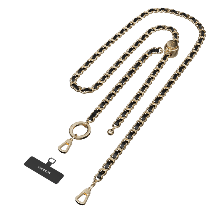 Leather Chain Strap - Classic + Strap Card | Phone Lanyard