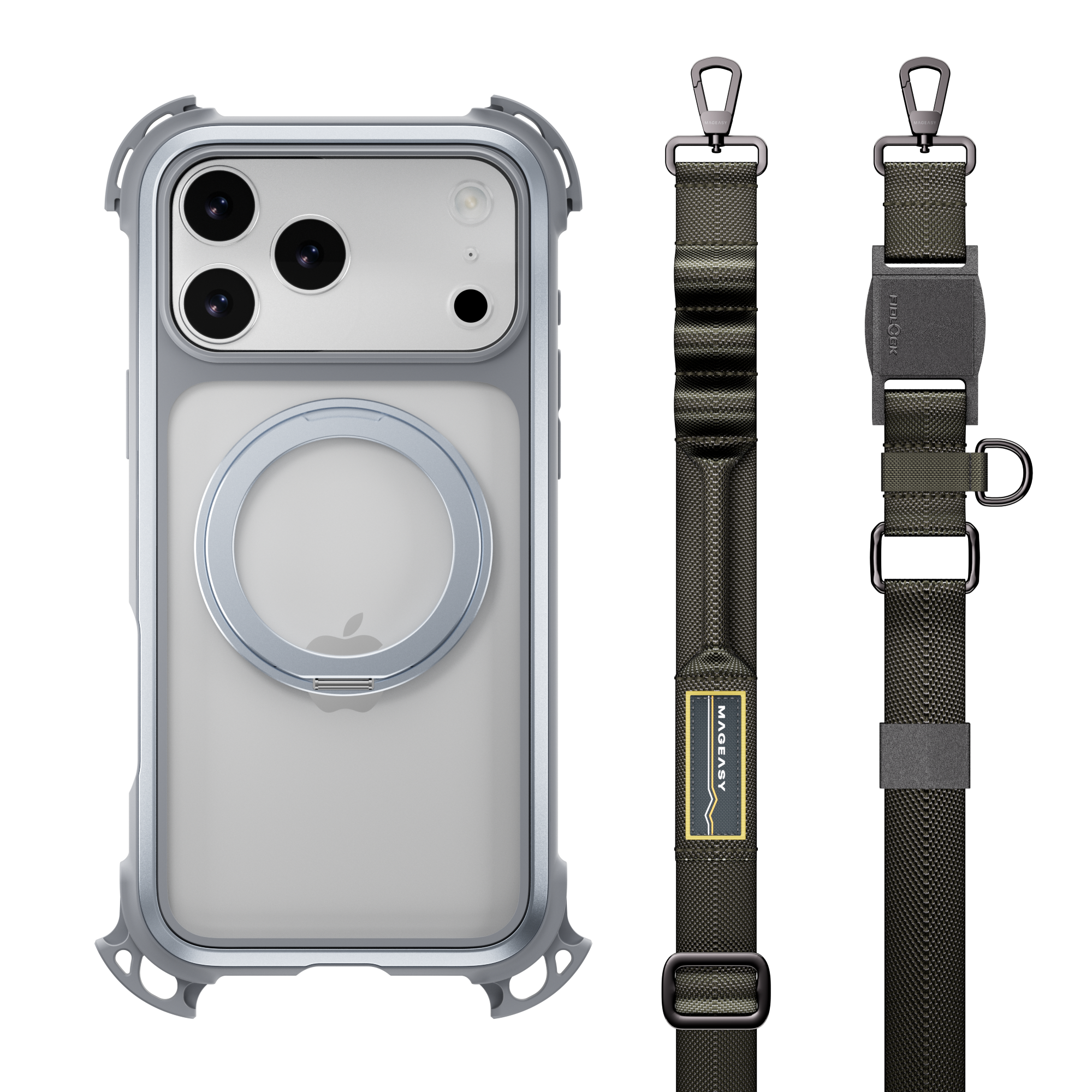 iPhoneアクセサリー MagEasy iPhone17ProMax Odyssey +Strap M Odyssey Strap M Rugged Protective Case with Lanyard for iPhone 17