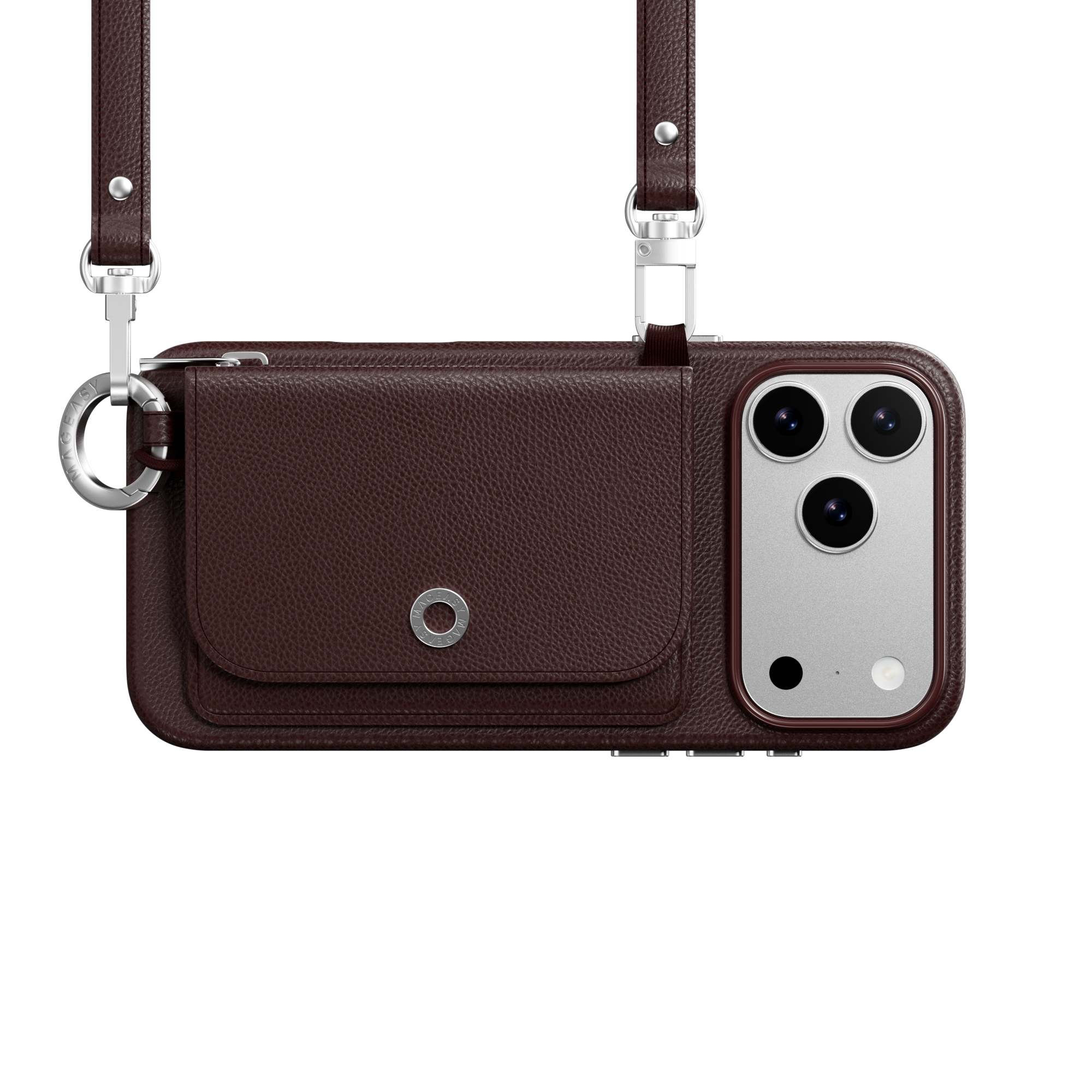 Pouch M Wallet Phone Case with Lanyard for iPhone 17 iPhone 17 Pro Max / Burgundy / Burgundy Pouch M Wallet Phone Case with Lanyard for iPhone 17 iPhone 17 Pro Max / Burgundy / Burgundy