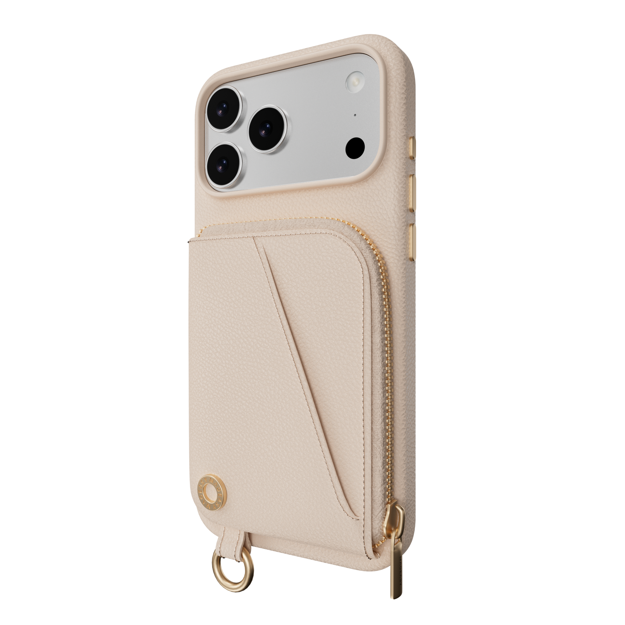 card sleeve phone Pouch Wallet Phone Case with Lanyard for iPhone 17 iPhone 17 Pro Max / Rosé / Rosé
