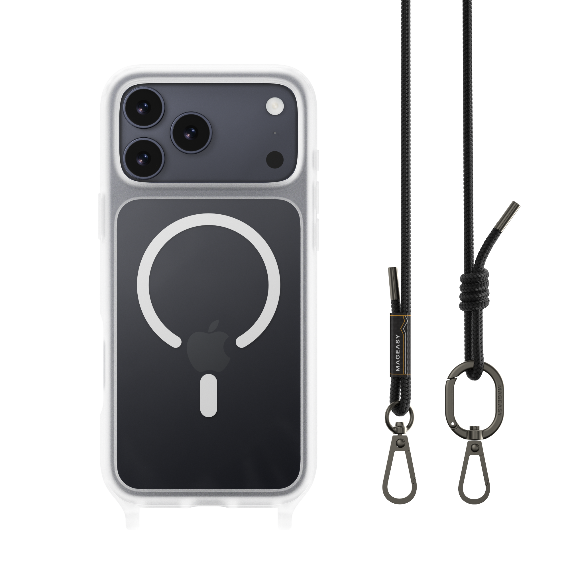 Roam M Protective Case with Lanyard for iPhone 17 iPhone 17 Pro Max / Transparent / Black Roam M Protective Case with Lanyard for iPhone 17 iPhone 17 Pro Max / Transparent / Black